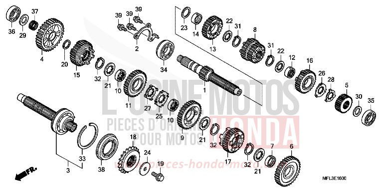 TRANSMISSION for CBR1000RR Fireblade VIBRANT ORANGE (YR250HA) from 2011